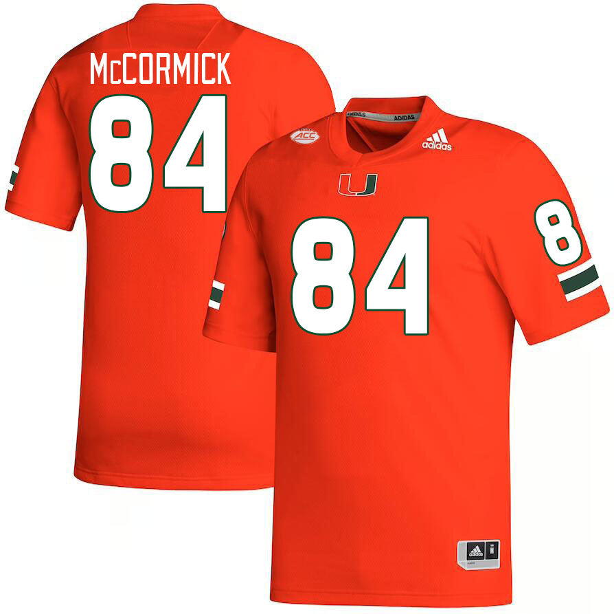 Men #84 Cam McCormick Miami Hurricanes College Football Jerseys Stitched Sale-Orange - Click Image to Close
